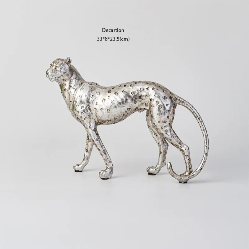 زخرفة الفهد الفضي في العصور الوسطى لغرفة المعيشة، زخرفة تركيب فنية عصرية للرجال