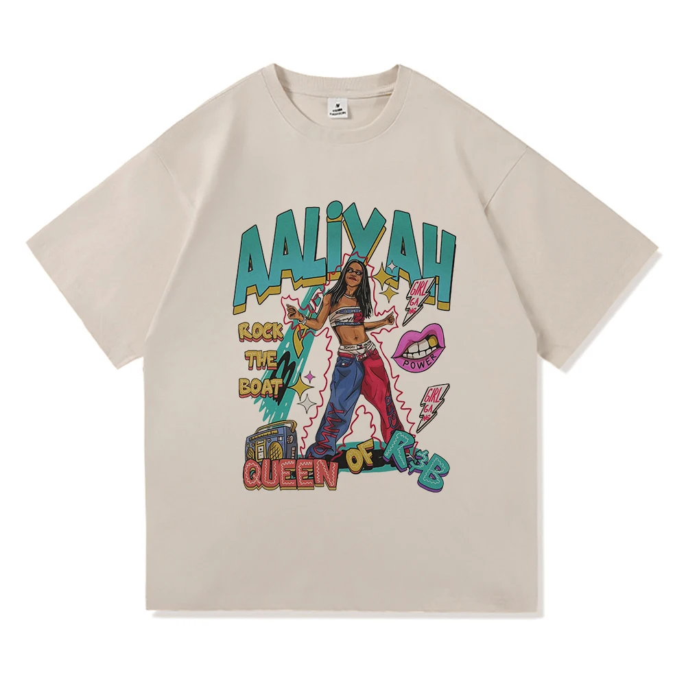 Aaliyah T Shirt Fashion Men Clothing Harajuku Unisex High Quality Cotton Tops Manga Funny Graphic T Shirts for Fans Gifts