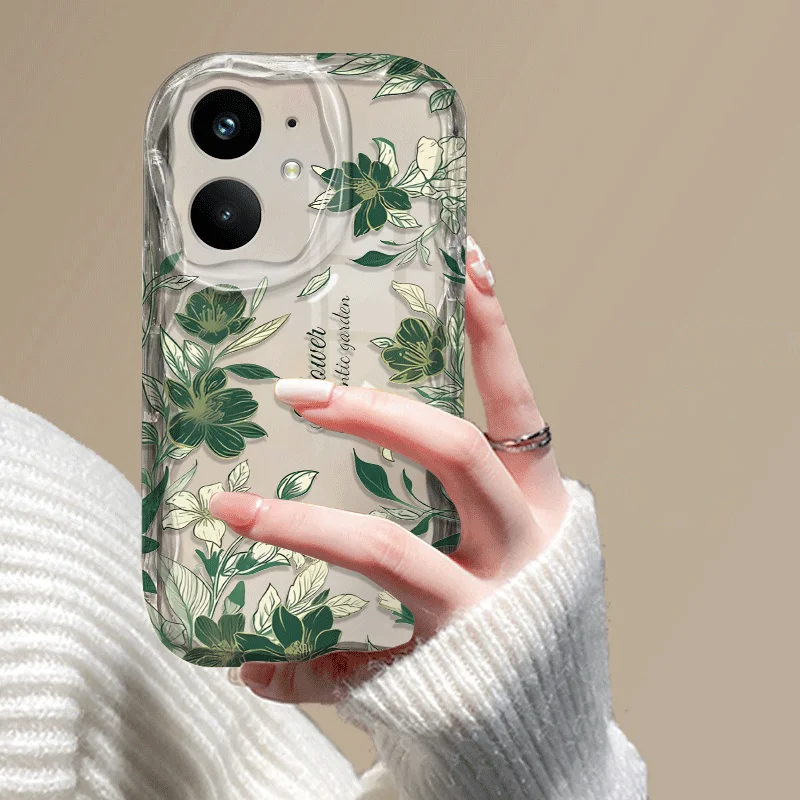 Flexible Transparent TPU Case For Realme 14 14T 5G Shockproof Flowers Pattern Protective Back Cover Fundas - view 3