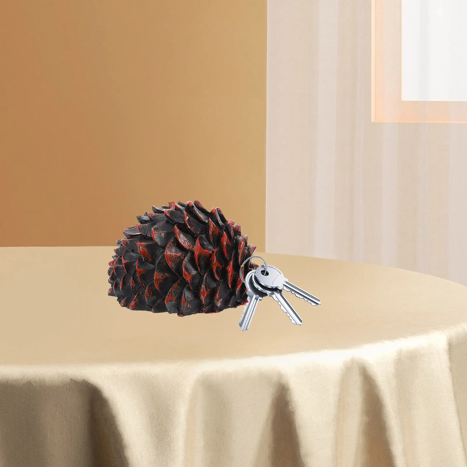 الراتنج الصنوبر المخروط مفتاح مخفي صندوق في الهواء الطلق مقاوم للماء حقيبة للتخزين لحامل أمان الحديقة #5