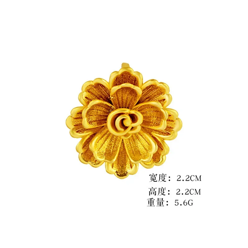 Imitation Gold Flower Pendant Pure Copper Gold Plated Fashion Multi-layer Flower Pendant Necklace Birthday Gift