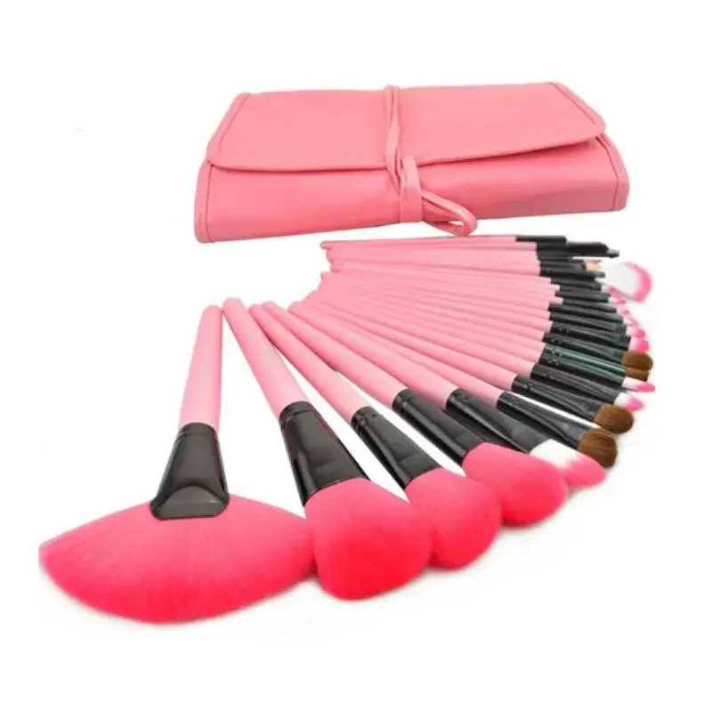 Set di pennelli per trucco da 24 pezzi con custodia Set di pennelli per trucco completo multi-tipo Pennello per fondotinta in polvere Strumento cosmetico professionale