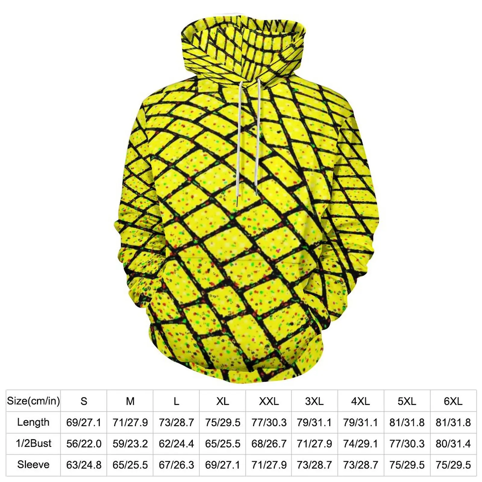 Geometric Art Casual Hoodies Long-Sleeve Yellow Brick Road Print Kawaii Hoodie Winter Loose Design Oversized Clothes