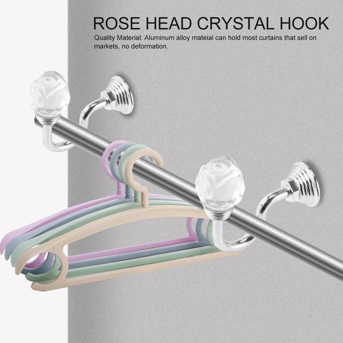 

1Pair Crystal Curtain Hooks Practical Storage Tool for Living Room Bedroom Matrimonial Room Silver Curtain Tiebacks Hooks