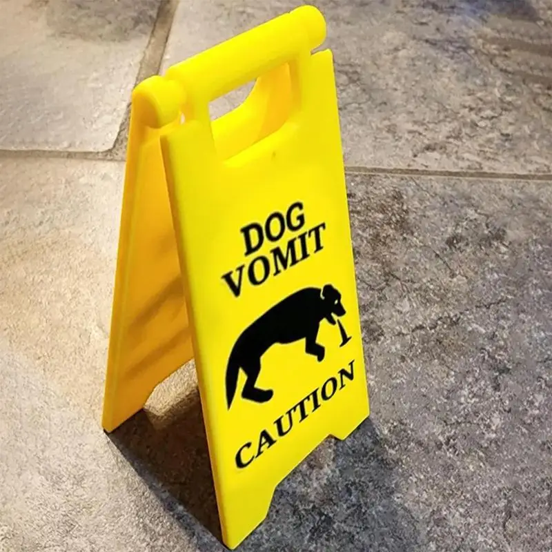 Small Cat Vomit Sign Garden Yard Warning Sign Pedestrians In Area Floor Sign Ornament Dog Vomit Caution Sign Funny Gifts