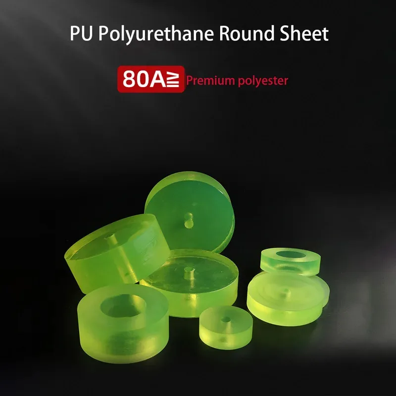 Round PU Polyurethane Sheet Elastic Damping Plate 20-220mm OD 30/40/50mm Thick Oil Wear Resistant Sealing Gasket