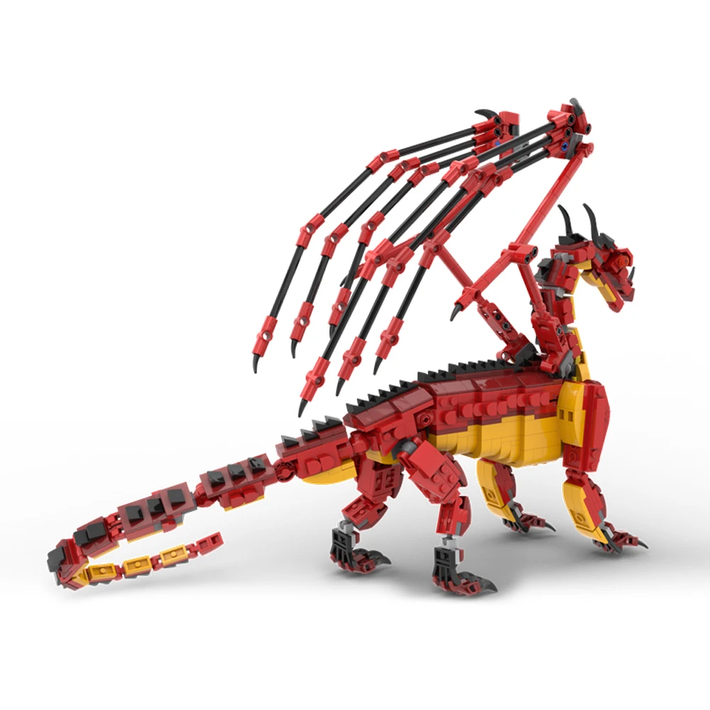 MOC-131736 Fire Wing Dragon décennie s de Construction Dragon Ailé Petit Modèle D'assemblage De Paremploi Garçons Et Bol Cadeau Jouet Pour Enfants