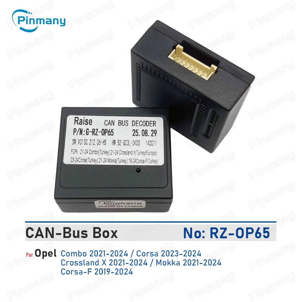 Pinmany Car Radio CAN Bus Decoder RAISE G-RZ-OP65 16-pin black box for Opel Combo Corsa Crossland X Mokka Corsa-F