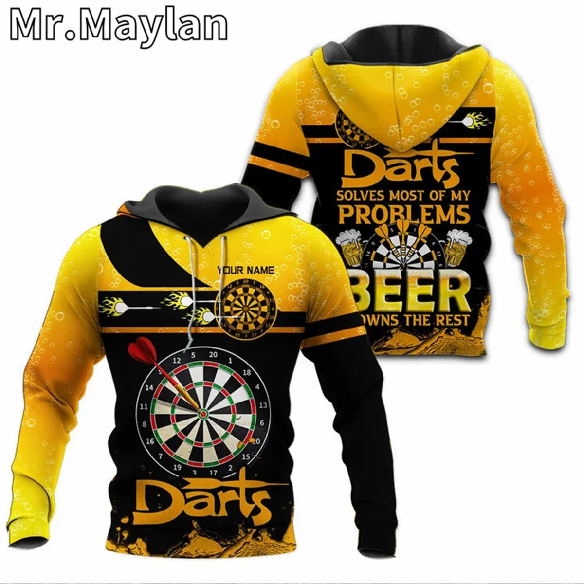 

PERSONALIZED NAME LOVE DARTS Sport 3D Unisex Hoodie Men/Women Sweatshirt Streetwear Zip Pullover Casual Jacket Tracksuits S-011