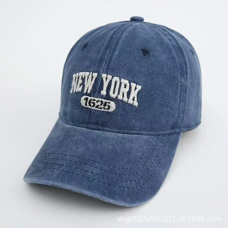 NEW YORK Embroidery Baseball Caps Gothic Street Punk Adjustable Distressed Faded Cap Hip-hop Sunscreen Hats