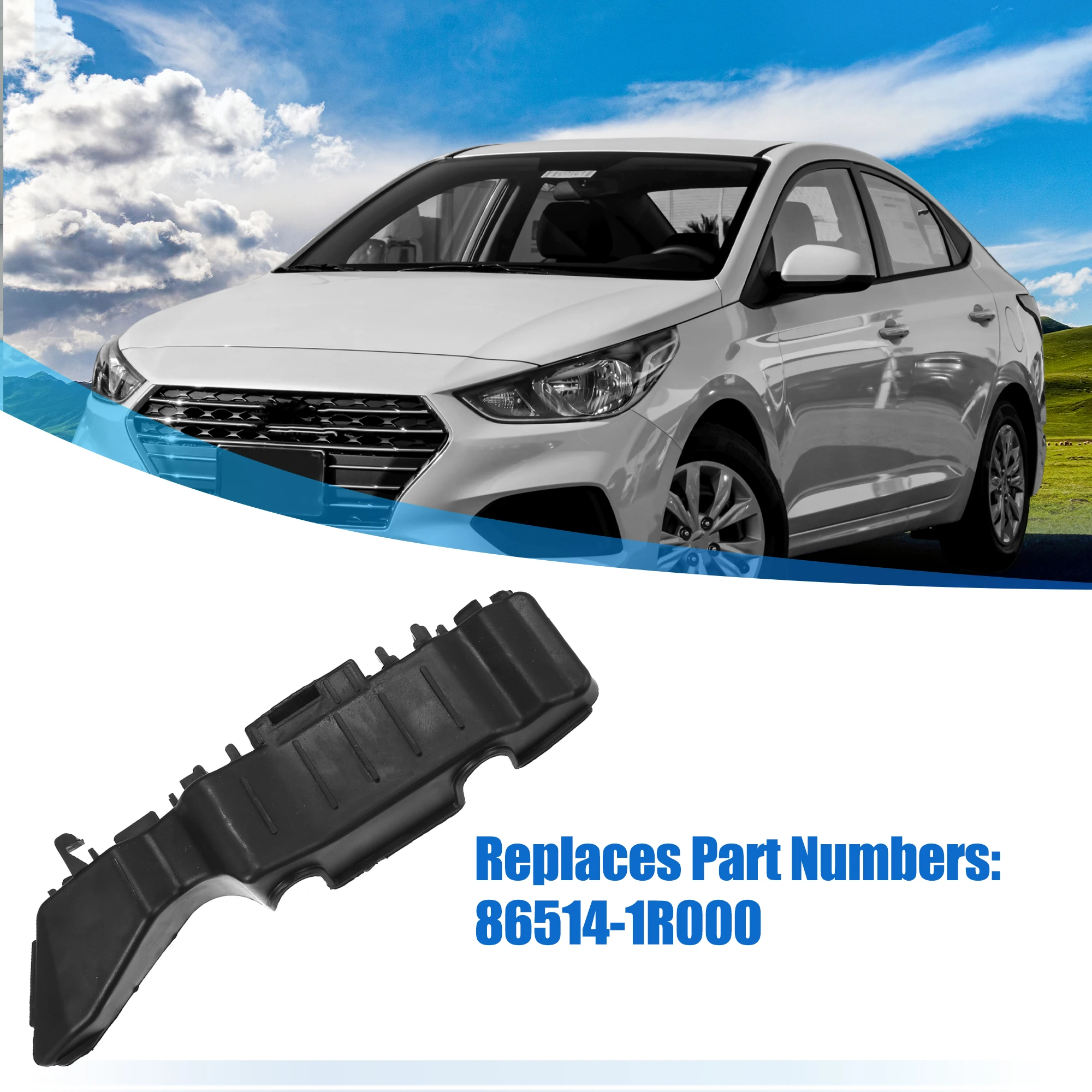 UXCELL 1 Stück Stoßstangenhalterung vorne rechts für Hyundai Accent 86514-1R000, Kunststoff, Schwarz