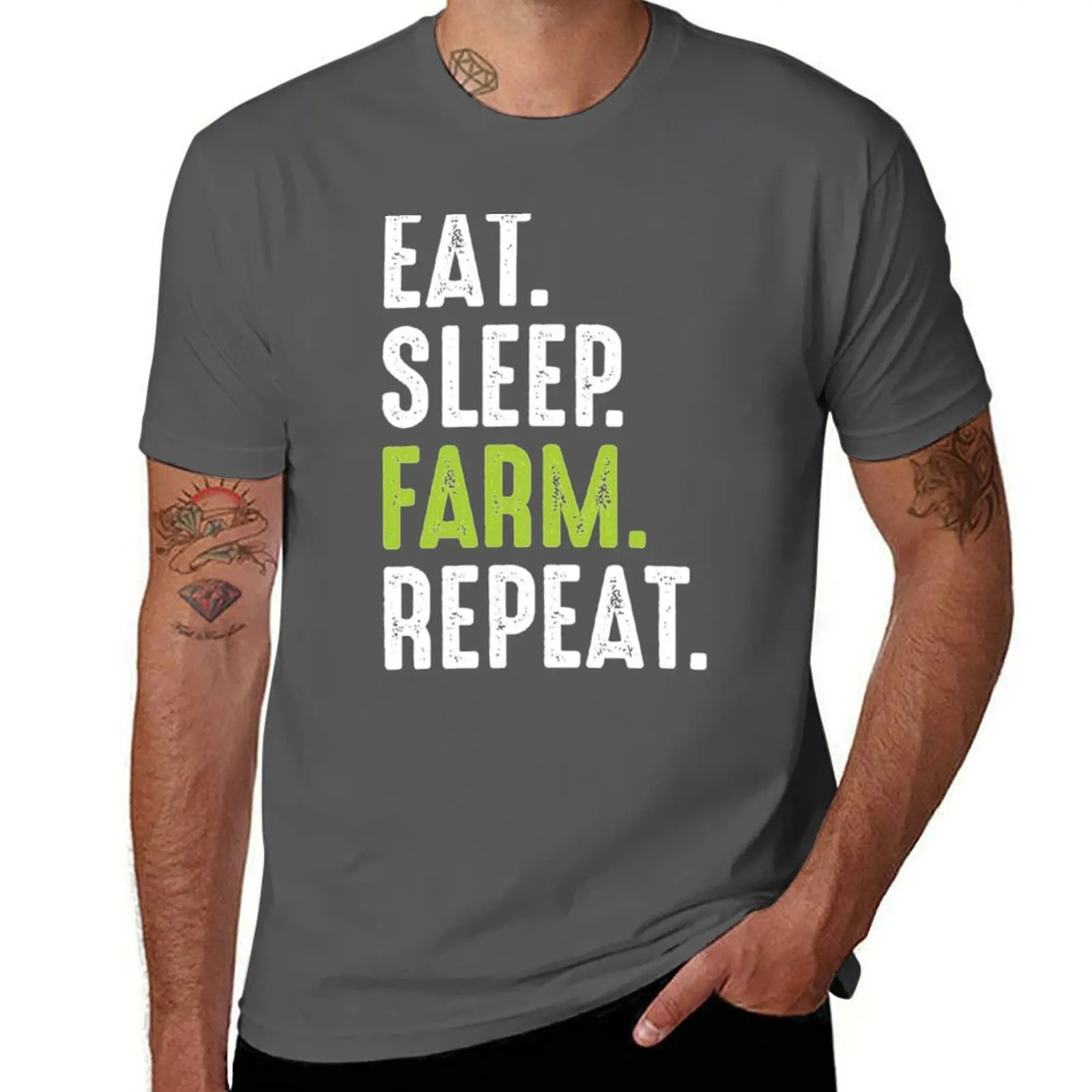 sleep farm repeat eat T-Shirt Outdoor Work Short Sleeve Top
