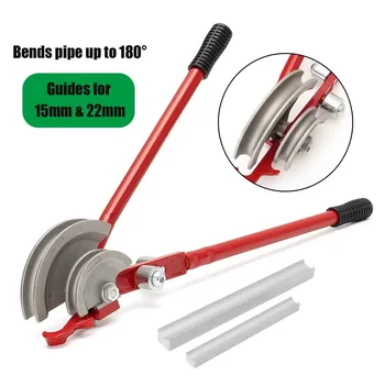 2 in 1 Manual Pipe Bender 15mm/22mm Metric Heavy Duty Tube Bending Machine 180 Degree Pipe Bender Tools Pipe Bending Machine
