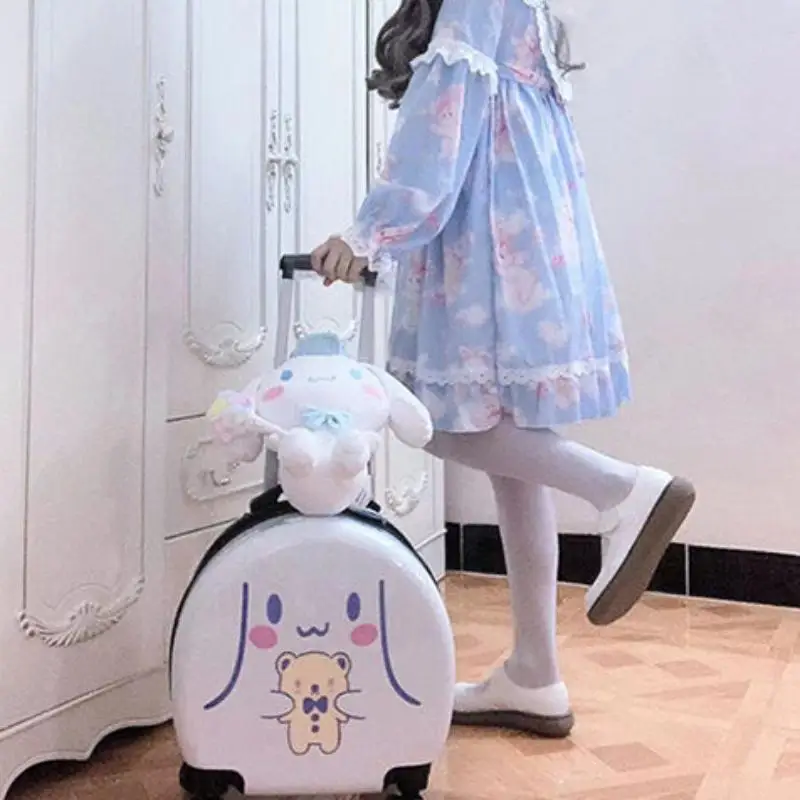 Cartoon Sanrioed Kuromi Abs Suitcase Cinnamoroll Universal Trunk Anime Student 20 Inches Trolley Case Password Box Board Plane