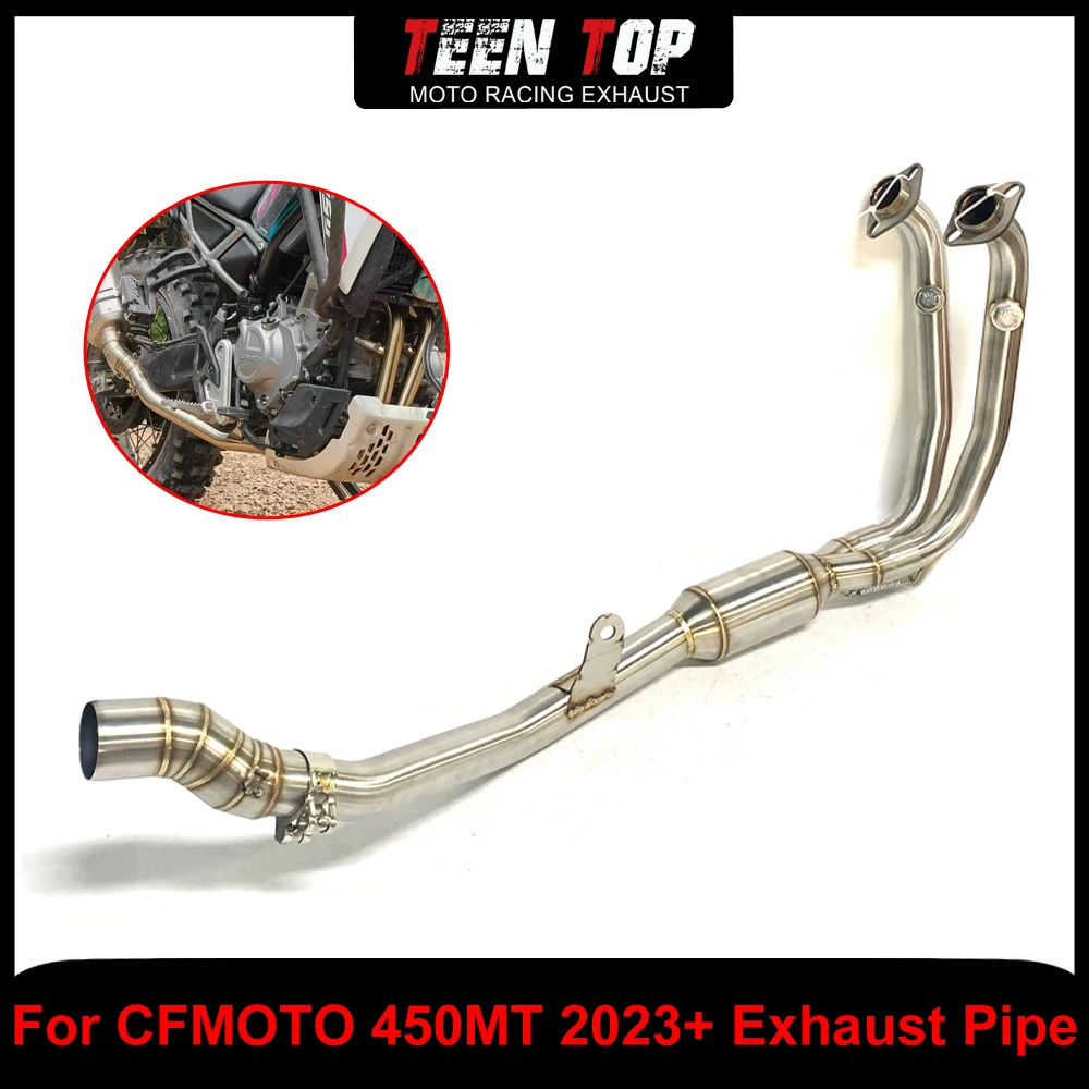 

For CF MOTO 450MT Exhaust Elbow Connection Pipe Motorcycle Stainless Steel Front Link Pipe 450MT 2023+ Exhaust System Tube
