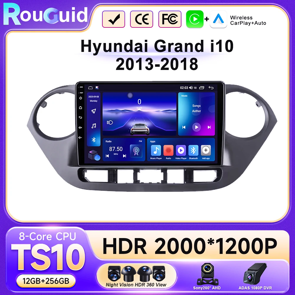 

9" Car Radio For Hyundai Grand i10 i 10 2013 2014 2015 2016 2017 2018 Android 16 Carplay Auto Multimidia Video Player Head Unit