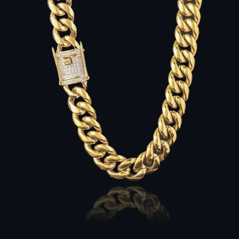 

14mm 18K Gold 5-Layer Plated Premium Durable Cuban Chain