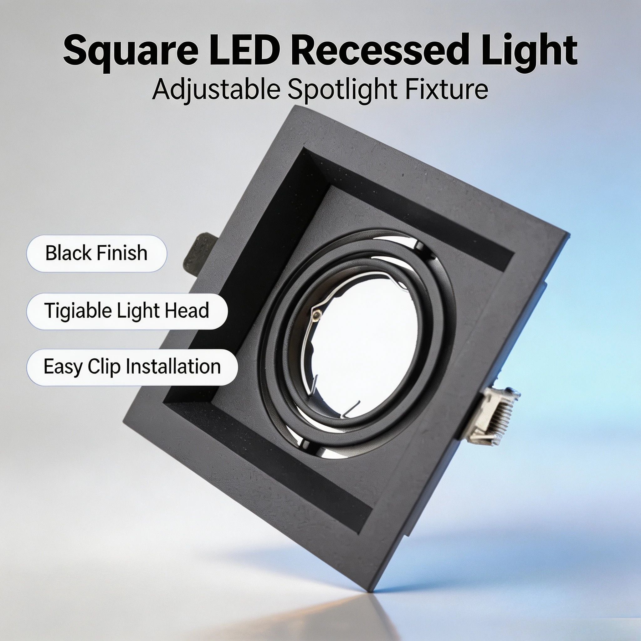 JOYINLED Black White Square Embedded Led Ceiling for GU10 MR16 Bulb Light Fittings Holder Spotlight Frame Downlight Fixture