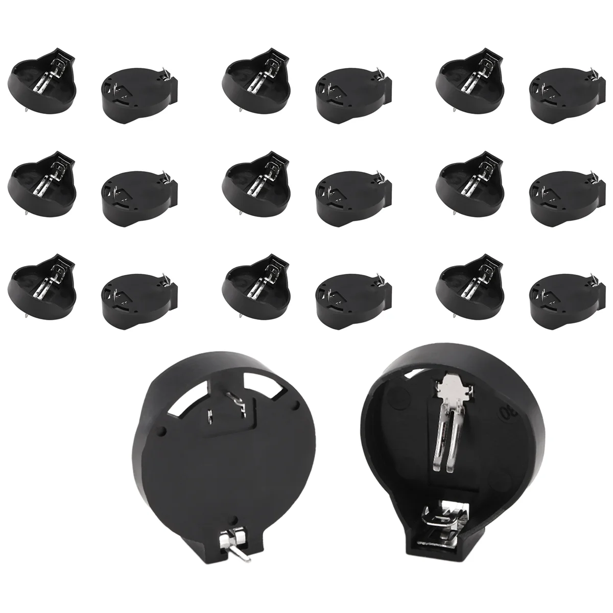 Adattatore porta batteria a bottone SPOR 3V CR2032 CR2025 nero 20 pezzi