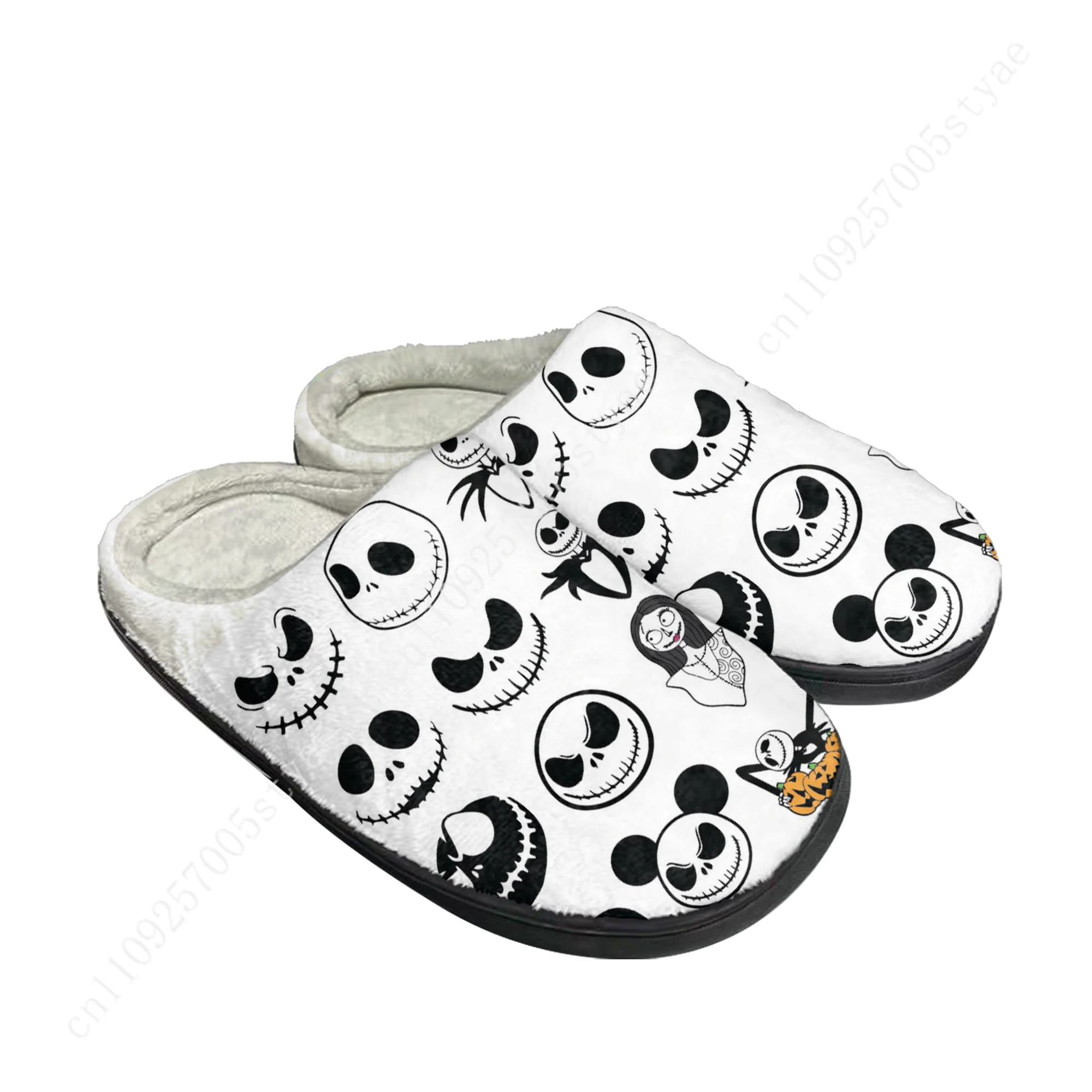 크리스마스의 악몽 캐릭터 면 슬리퍼 소년 소녀 디즈니 만화 플러시 실내화 따뜻한 플러시 맞춤형 어린이 신발