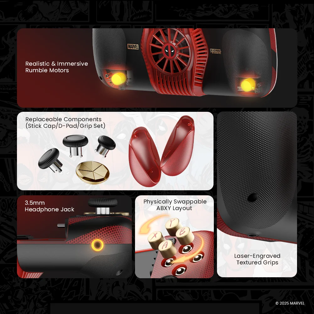 Deadpool Gamesir X3 Pro Gamepad Limited Marvel Edition وحدة تحكم ألعاب الهاتف المحمول Android Phone Type C Hall Effect Joysticks