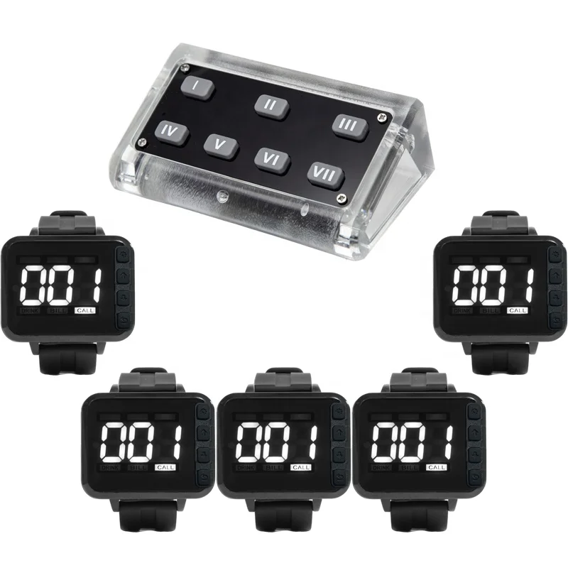 New Arrival Kitchen Call Waiter System Wireless Restaurant Paging Waiter Pager Receiver Wrist Watch Supplier