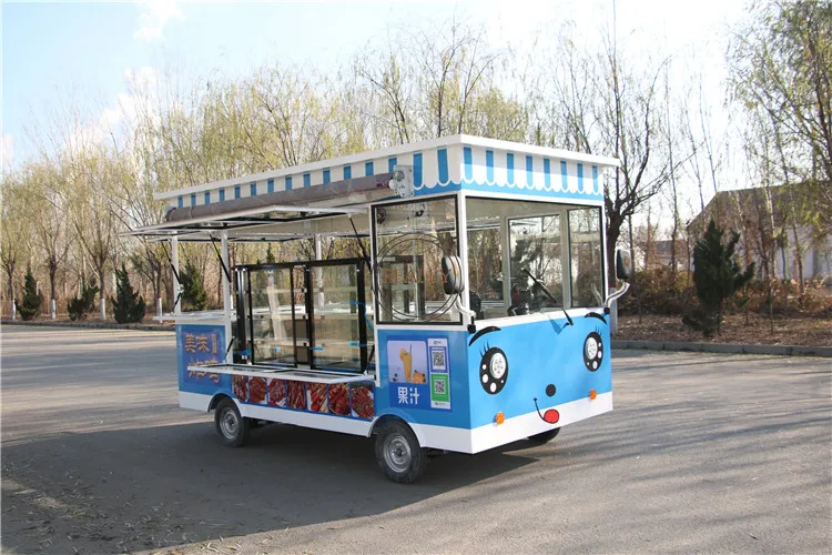 Ice Cream Hot Dog Food Cart Stainless Steel Snack Food Truck Mobile Catering Trailer For Market Or Street