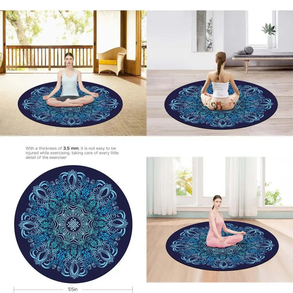 

Очень большой коврик для пилатеса и йоги из замши, диаметр 140 см, с противоскользящим резиновым покрытием для домашних и уличных тренировок и медитации