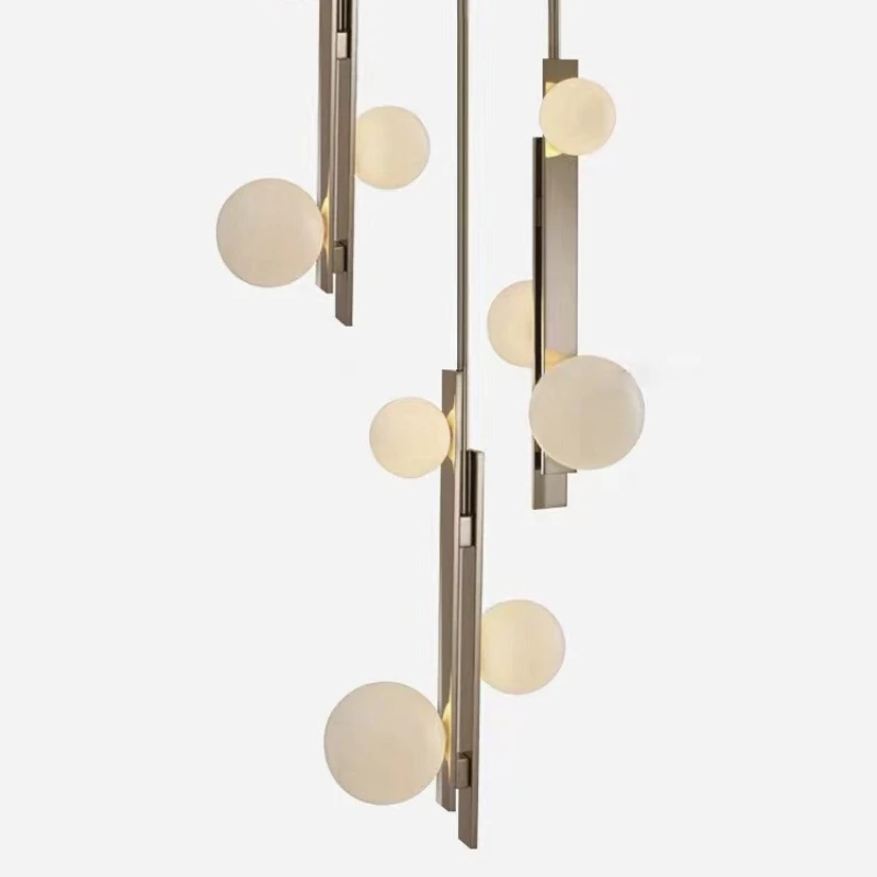 

Italian simple light luxury bedroom bedside small chandelier Nordic designer model room restaurant three-head glass chandelier