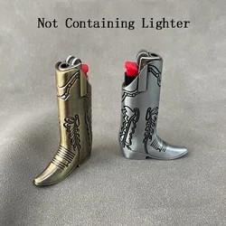 BIC J6 Lighter Holder Decorative Cover Zinc Alloy Western Cowboy Boot Case for Full Bic Maximum J6 Lighter
