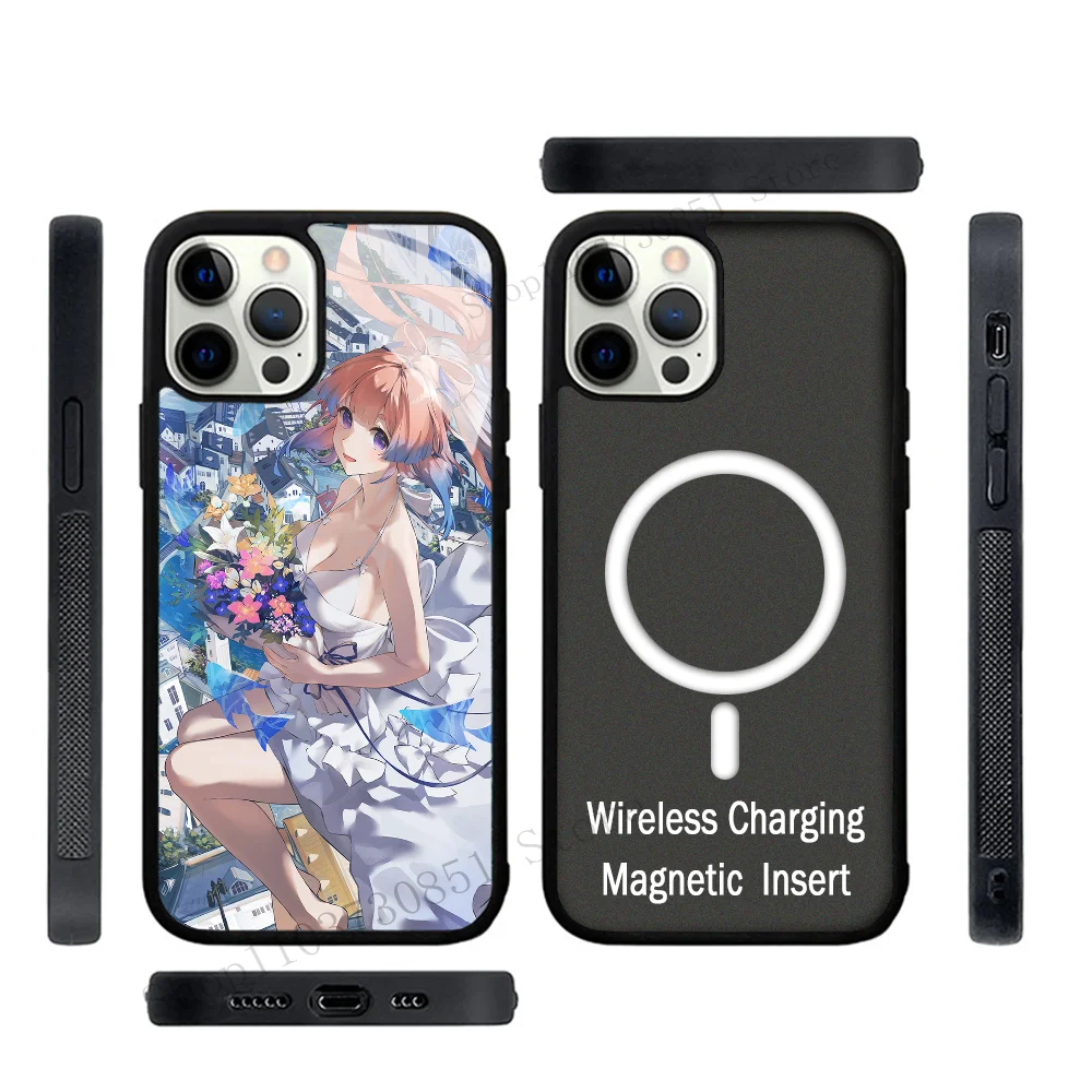 Anime Genshin Impact Sangonomiya Kokomi Phone Case Strong Magnetic For IPhone 15 14 13 Pro Max 11 12 Mini Alex Mirror For