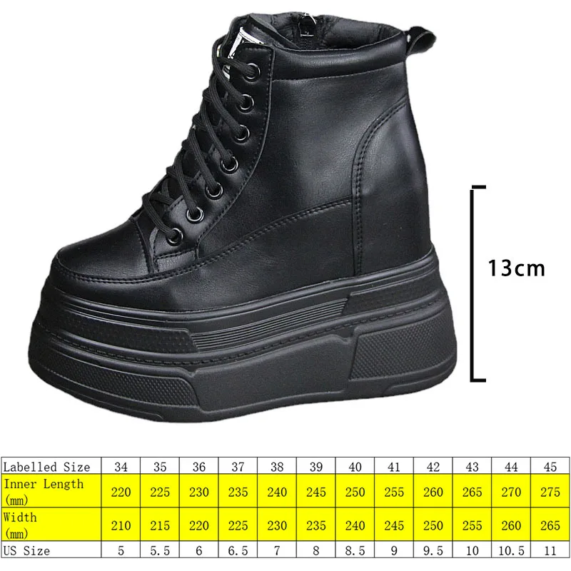 Fujin 13CM Genuine Leather PU Spring Autumn Ankle Boots Women Platform Cushioned Wedge High Brand Chunky Sneakers Fashion Shoes