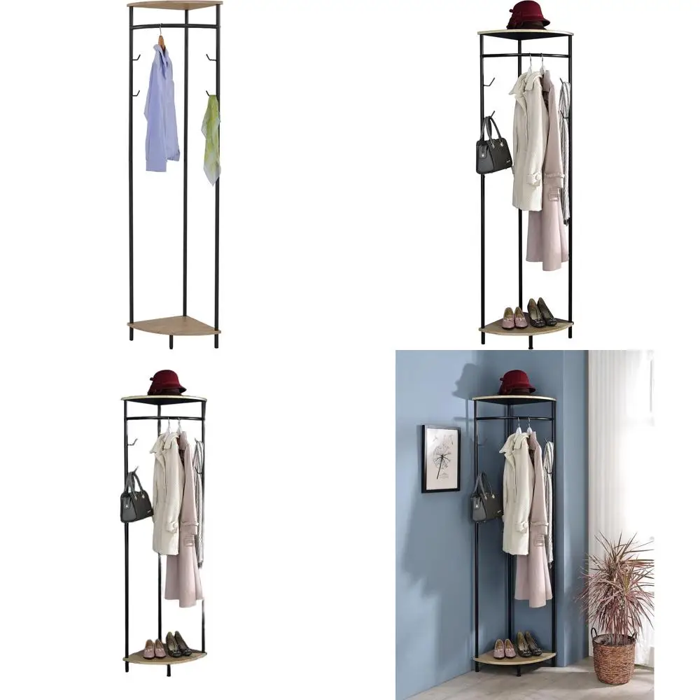 

Вешалка для одежды Hall Tree, отделка черный/дуб Сонома