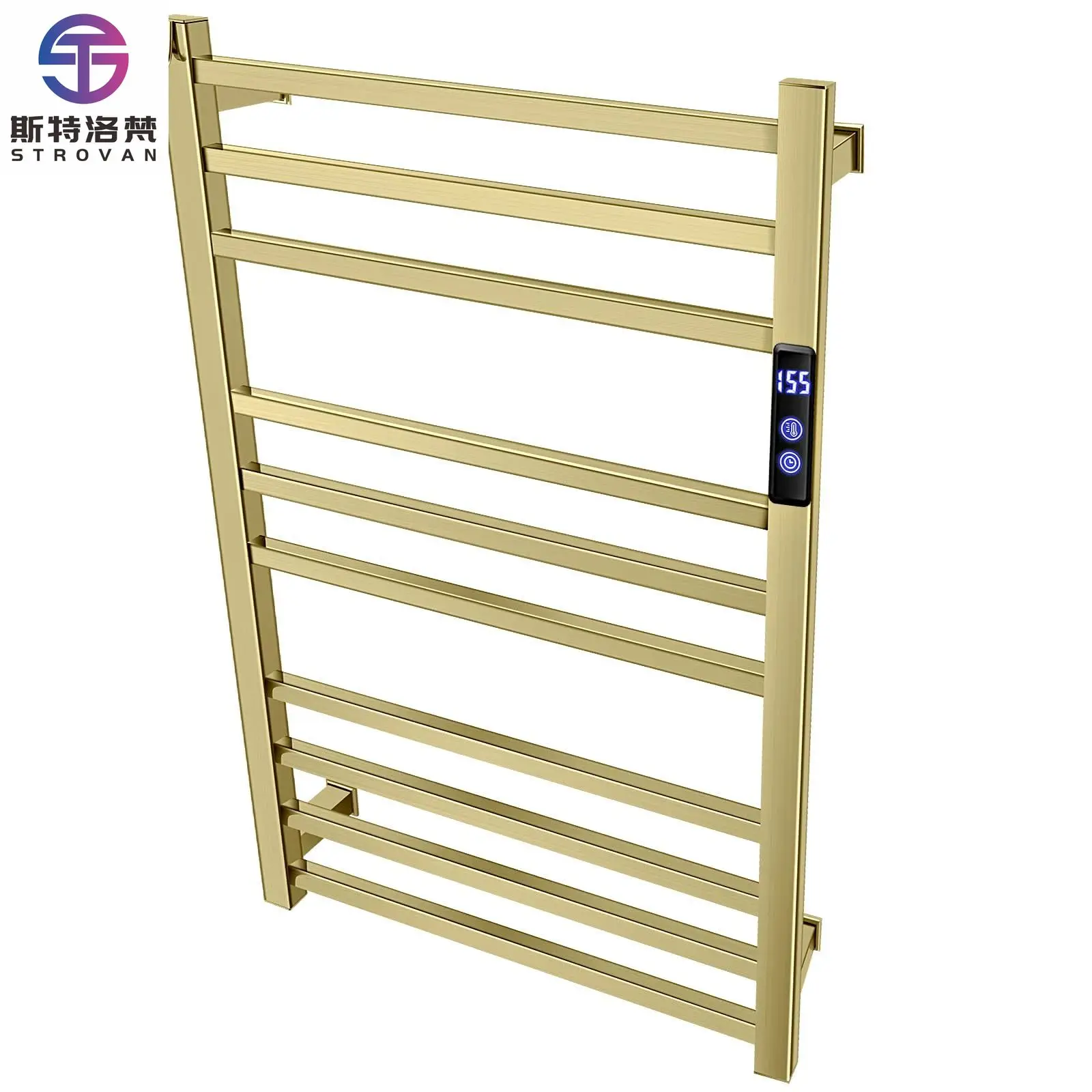 

Stainless Steel Wall-mounted Bathroom Towel Warmer with Timer & Temperature Control - Electric Towel Drying Rack for Hotels