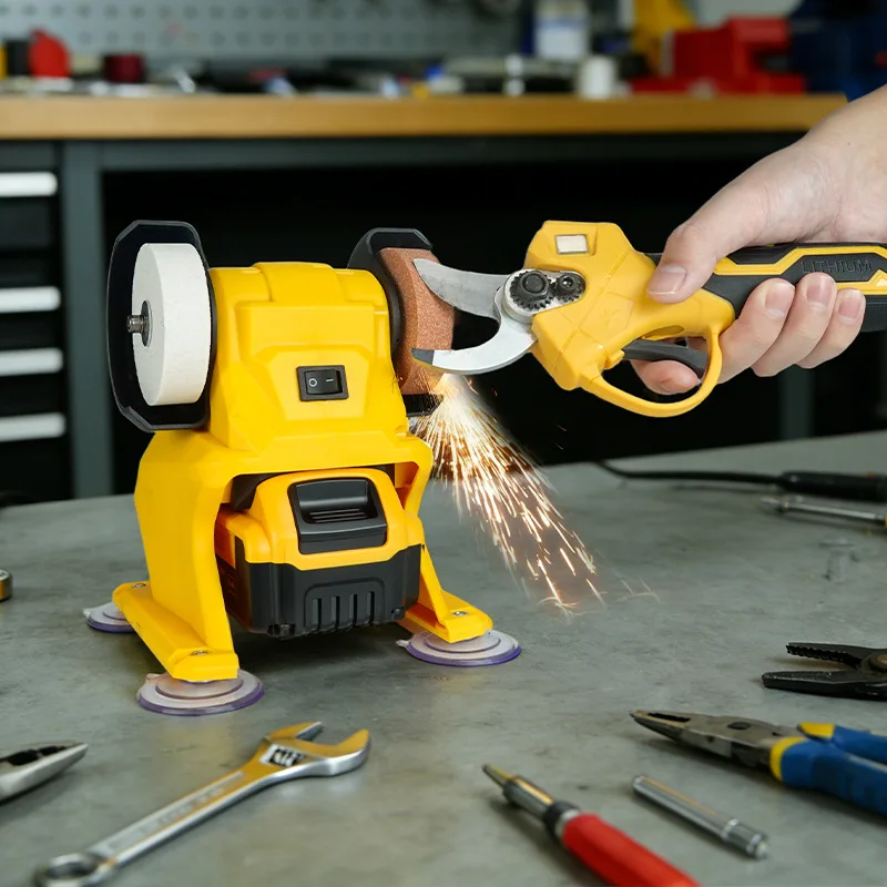 

Double Head Vertical Grinding Machine for Woodworking, Electric Sharpening Tool for Dewalt 20 battery