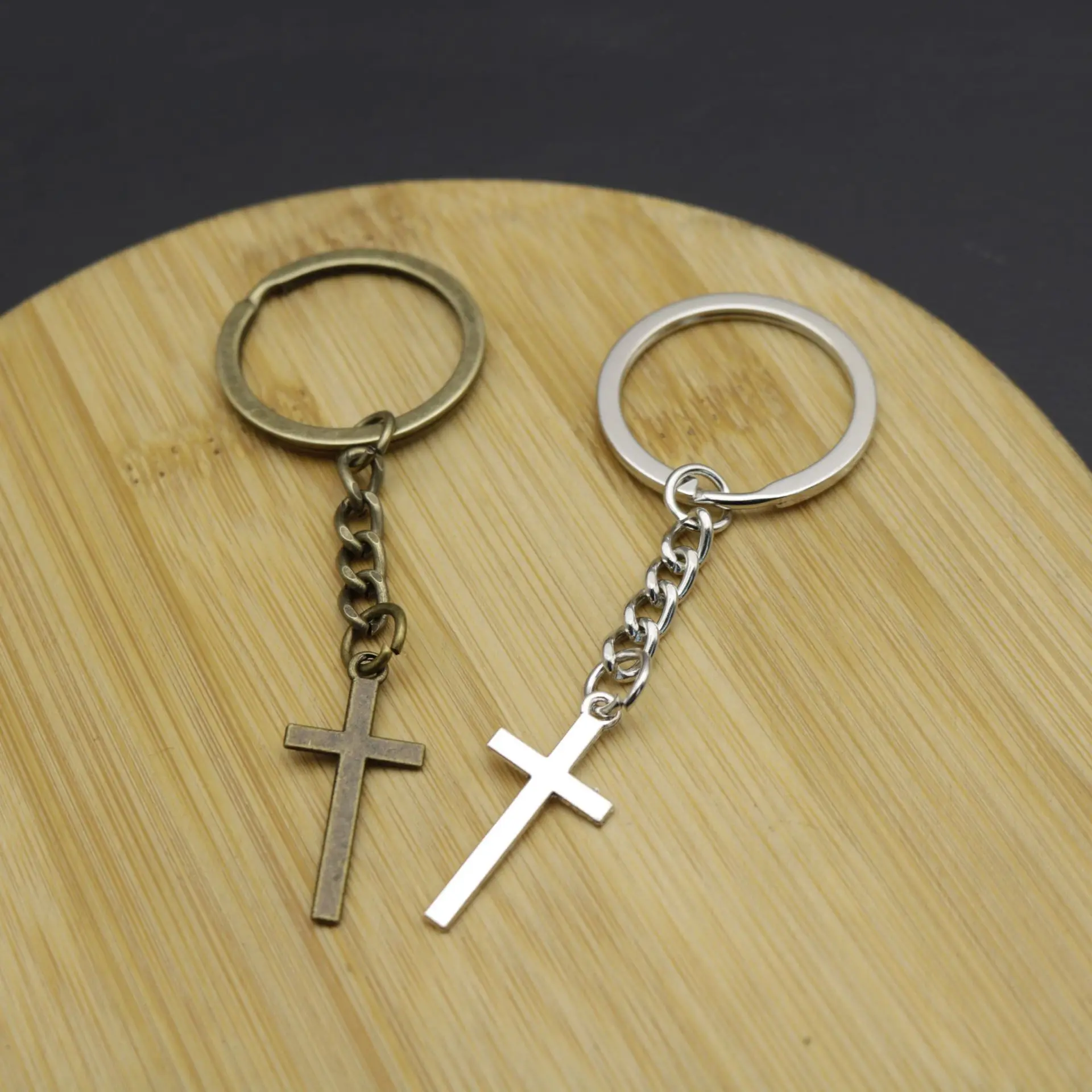 Hye Temu AliExpress Amazon Hot Ornament Simple Cross Keychain Pendant