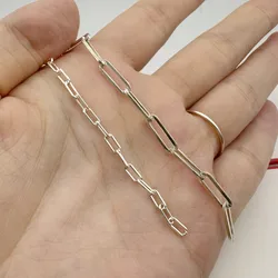 1Meter Solid 925 Sterling Silver Rectangular Chain Cross Loose Necklace Bracelet DIY Jewelry Finding Chains