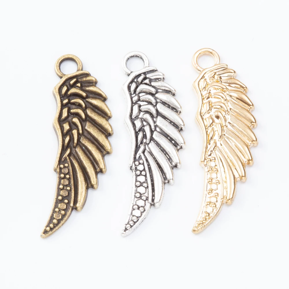 22pieces（wing ）vintage zinc alloy charm metal pendant DIY jewelry discovery making accessories2843