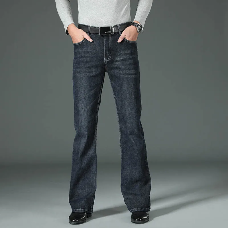 

Мужские расклешенные джинсы Брюки Джинсовые джинсы для мужчин Корейские осенние джинсы с высокой талией Синие расклешенные брюки BootCut Boot Cut