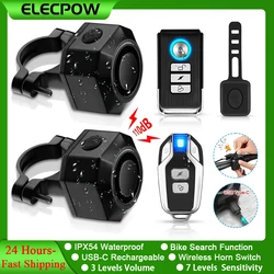 Elecpow Bicycle Alarm Wireless Waterproof Motorcycles Scooter Bike  Anti theft Alarm Security Protection Vibration Burglar Alarm