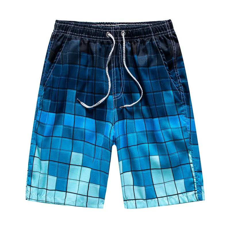 Men's Graffiti Print Quick Dry Shorts with Drawstring Waterproof Harajuku Surf Trend Loose Casual Vacation Beach Short Pants