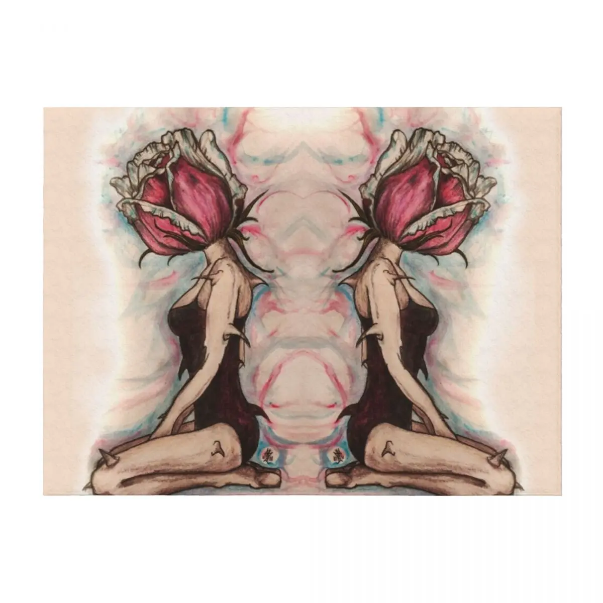 

Rose Throw Blanket Travel Soft Comforter Flannel Fabric Blankets