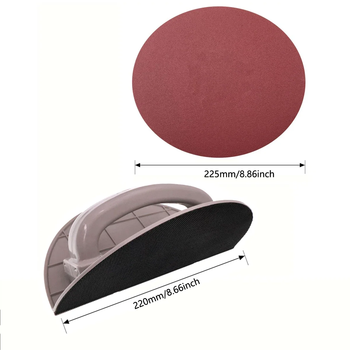9Inch 225MM Right Angle Semi-Circular Angle Sanding Tool 5Pcs Corner Sandpaper Self-Adhesive Handheld Micro Detail Sanderpaper