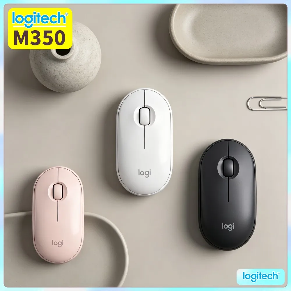 Logitech M350 Portable Optical Mouse - 77G Light, Dual Mode, Silent Clicks, 10M Range, Daily Work Task Ready