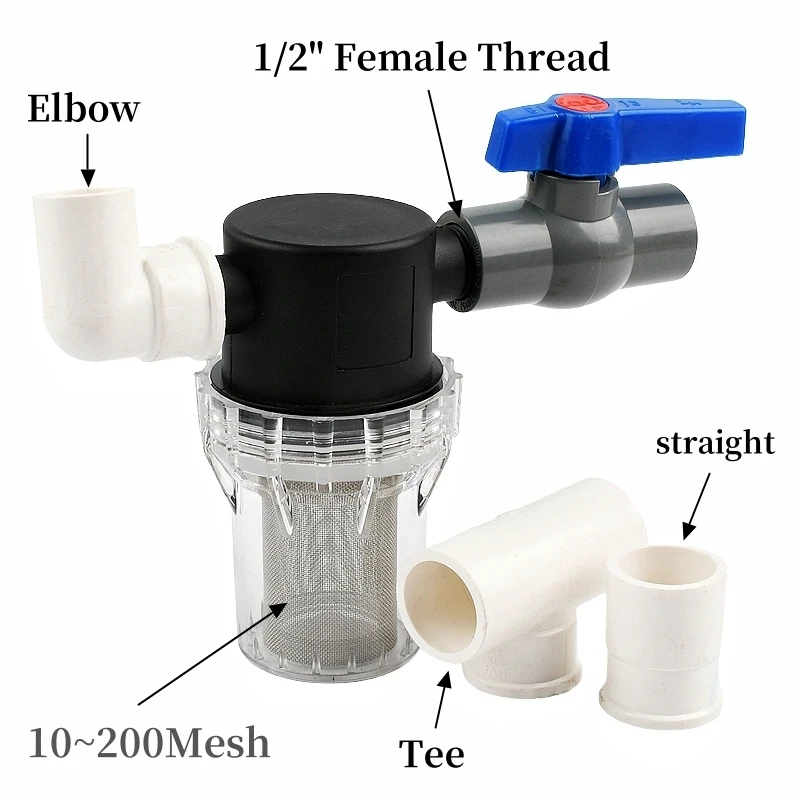 

1PC 1/2" Garden Watering Filter Irrigation Pipe Connector Valve Strainer Aquaculture Aquarium Tank Fish Tank Water Pump Filter