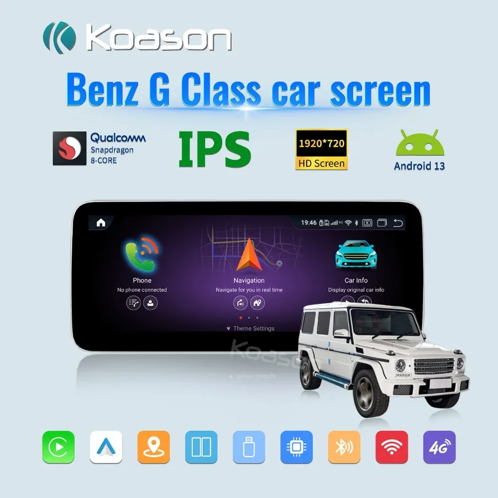 Koason Snapdragon 680 Android CarPlay Screen for Mercedes Benz G CLASS G63 G65 AMG G350 G500 W463 Car Multimedia Player Navi GPS