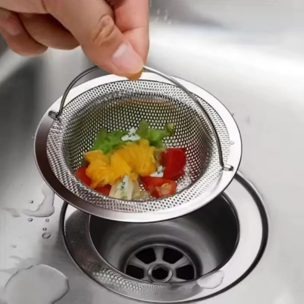 

1/3pcs Stainless Steel Kitchen Sink Filter Thickened Anti Clog Drain Filter Garbage Food Residue/Hair Catcher Home Supplies