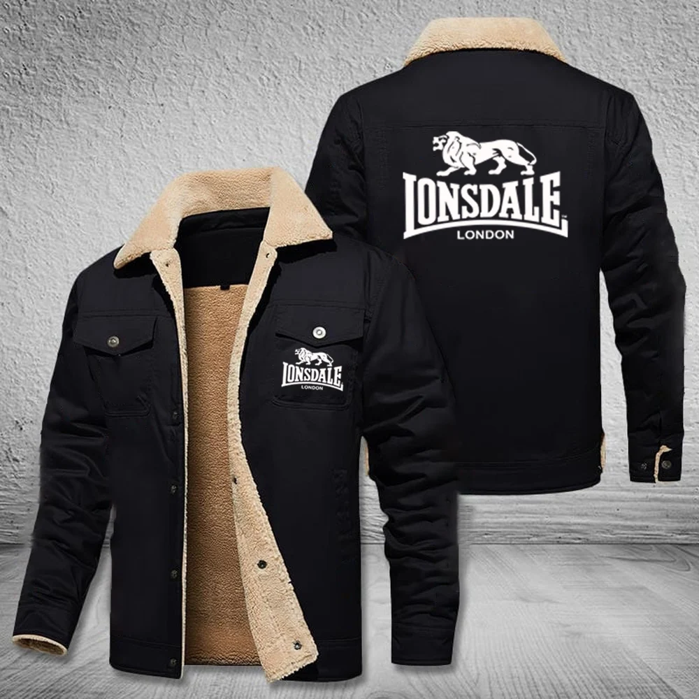 

Autumn and winter men's LONSDALE jacket casual cotton clip new trend lapel warm men's jacket jacket with multiple pockets for me