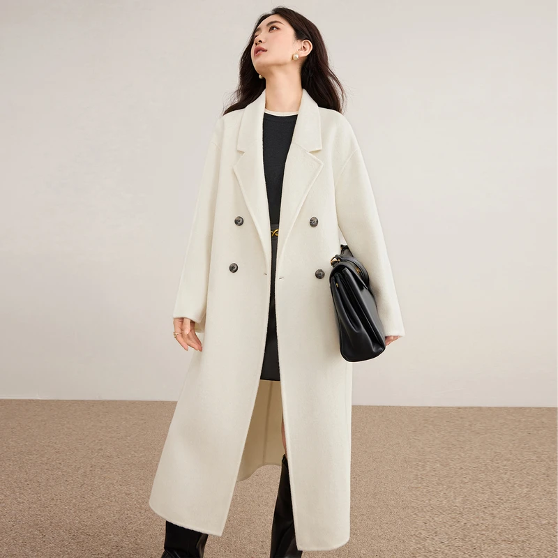 SENTUBILA Damen Wintermantel aus 100% Wolle, 2026, klassischer, eleganter Pendlerstil, doppelseitiger Überwurf, Damenbekleidung W54OA8780 – Detail 30