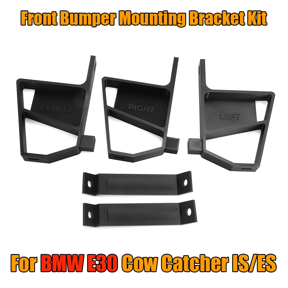 

For BMW E30 Cow Catcher IS/ES Front Bumper Mounting Bracket Kit & Side Brackets Lower Retainer Bumper Cover Stay 88889999013